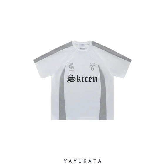 White FT2 Casual Harajuku Tee front view with graphic print.