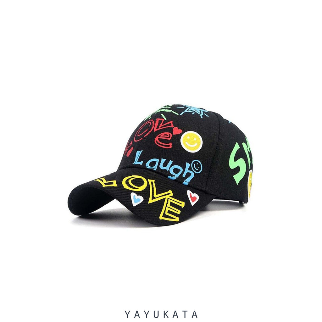 YAYUKATA Caps & Hats BLACK / One Size MK8 Graffiti Printed Base Cap