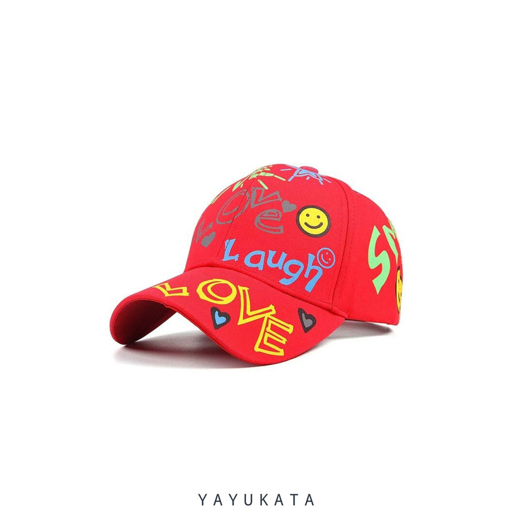 YAYUKATA Caps & Hats RED / One Size MK8 Graffiti Printed Base Cap