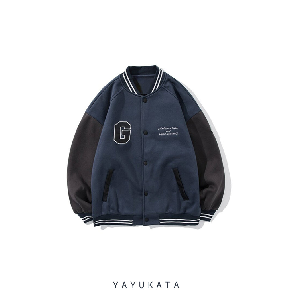YAYUKATA Coats & Jackets BLUE / M NA6 Loose Baseball Jacket