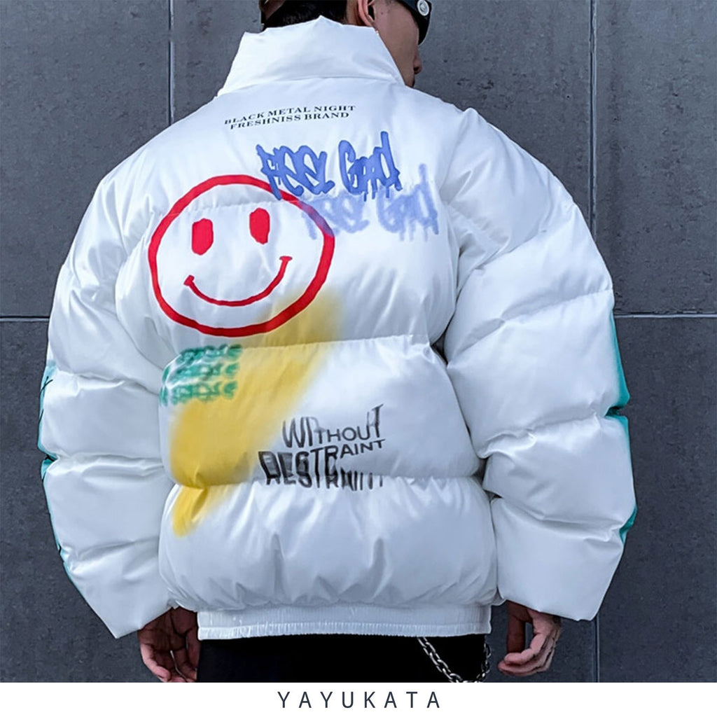 YAYUKATA Coats & Jackets VH2 Harajuku Graffiti Print Parka