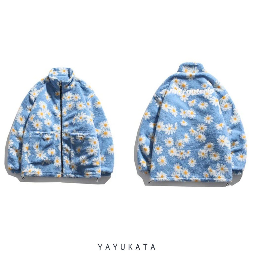 YAYUKATA Coats & Jackets ZZ3 Daisy Flower Harajuku Fleece Jacket