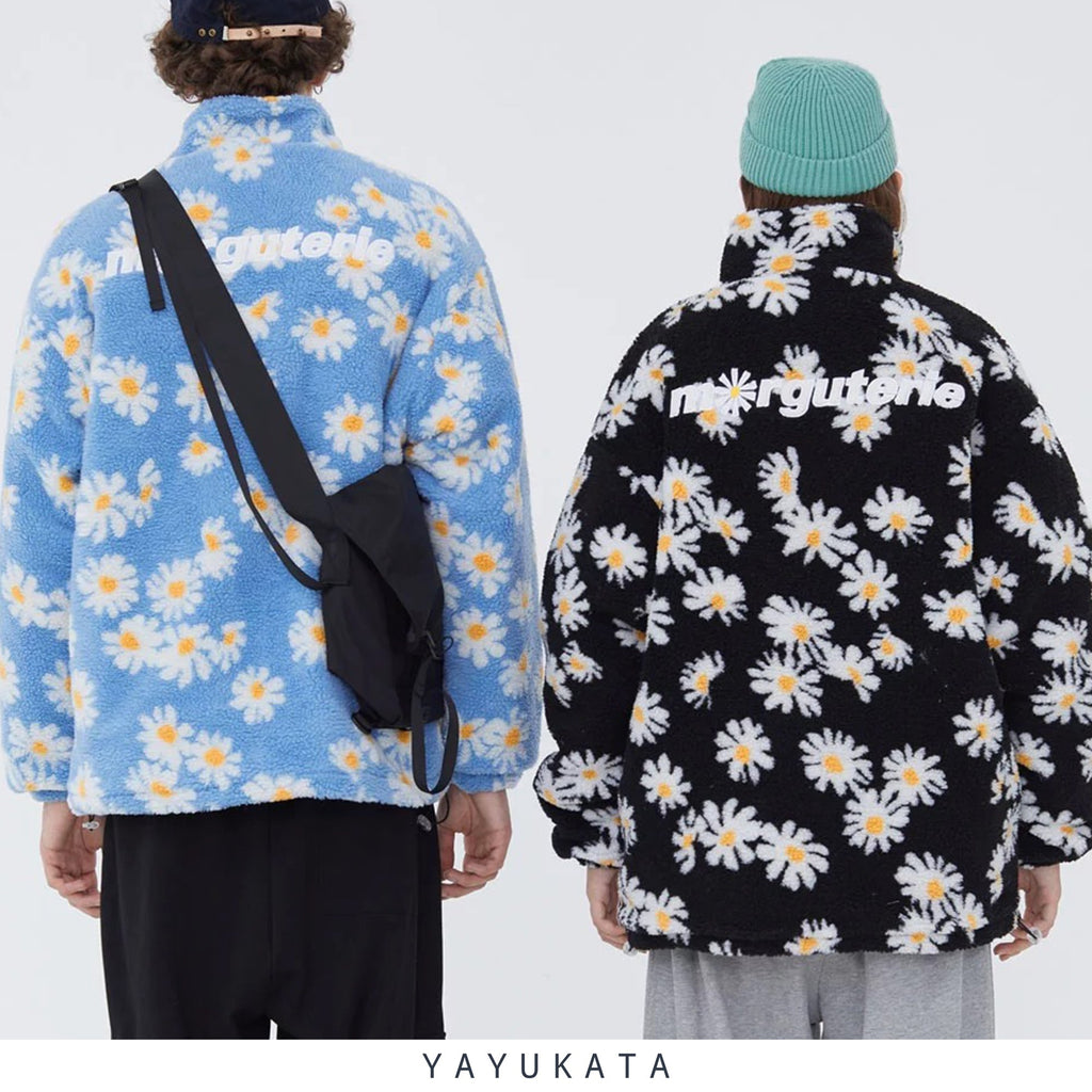 YAYUKATA Coats & Jackets ZZ3 Daisy Flower Harajuku Fleece Jacket