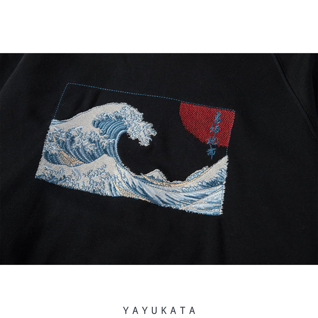 YAYUKATA Hoodies LC2 "Kanagawa" Embroidered Hoodie