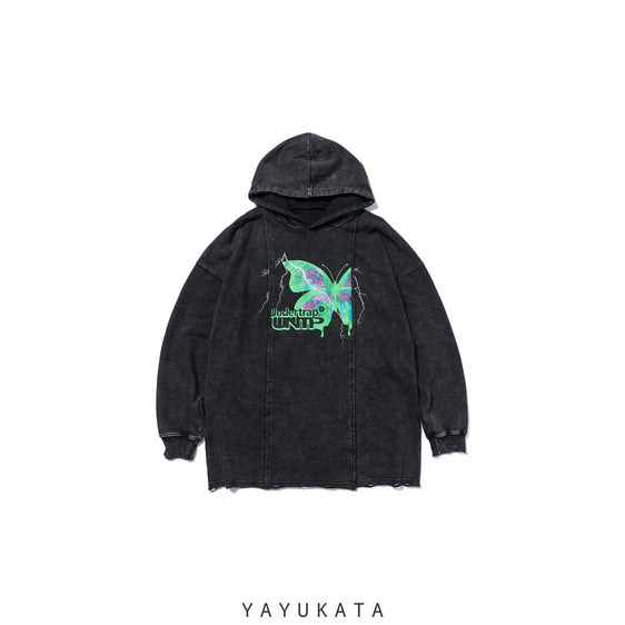 VB2 "Neon Butterfly" Print Harajuku Streetwear Hoodie