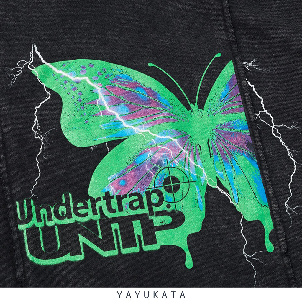 VB2 "Neon Butterfly" Print Harajuku Streetwear Hoodie