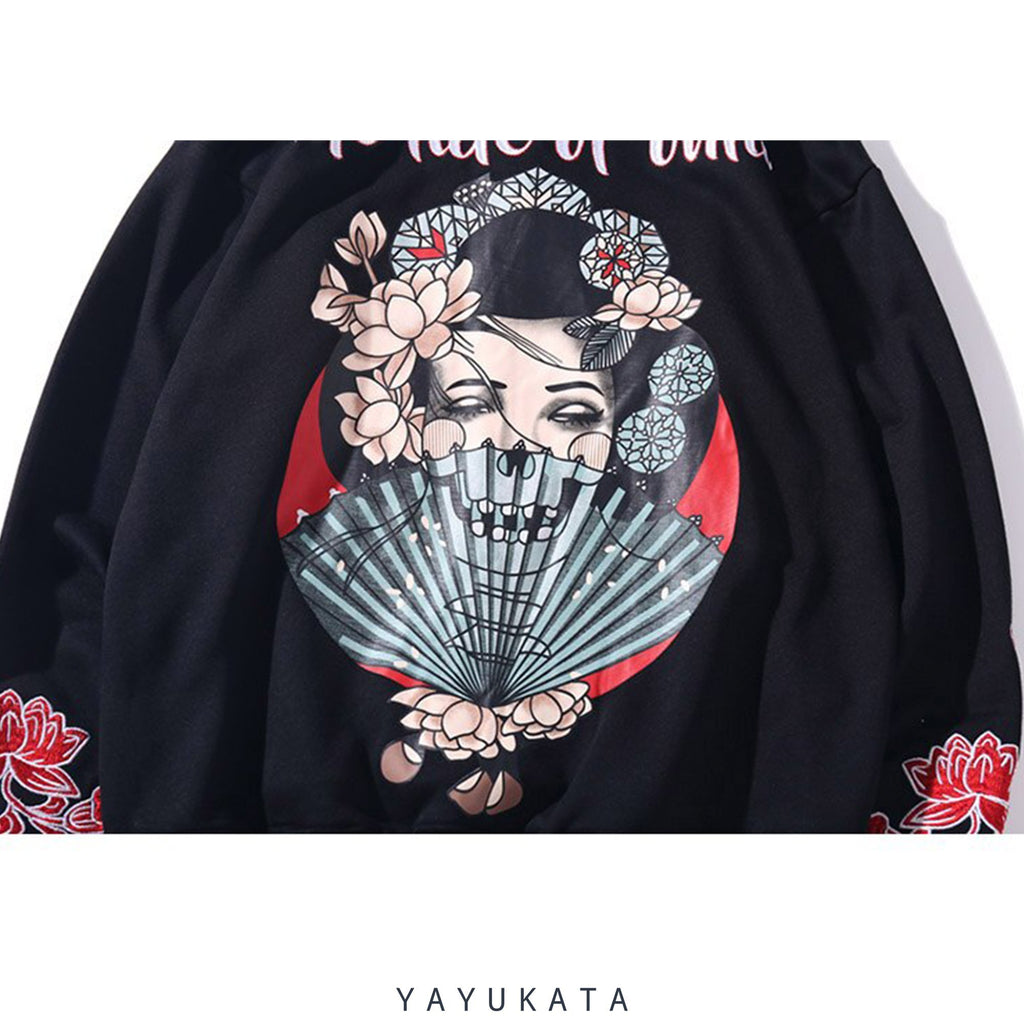 YL6 Embroidered Geisha Hoodie