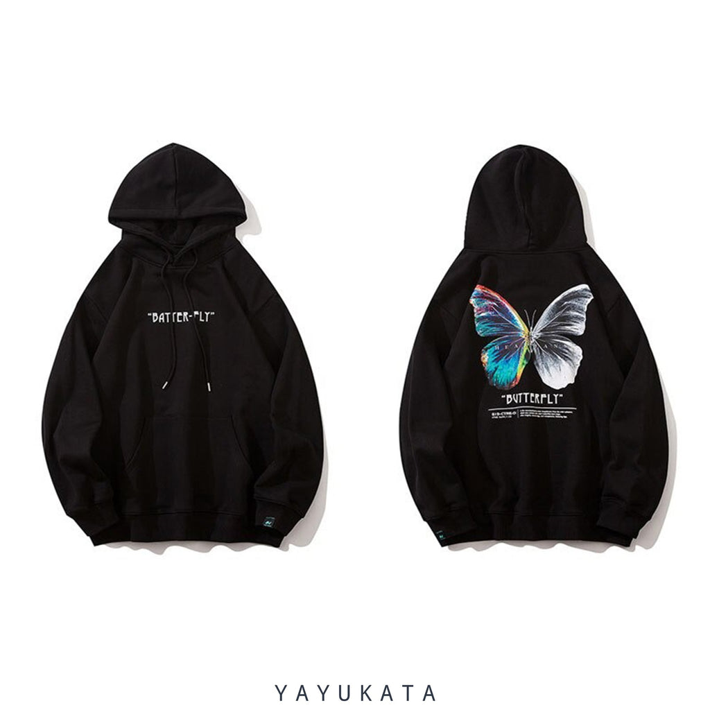YAYUKATA Hoodies ZE7 "Butterfly" Print Harajuku Hoodie