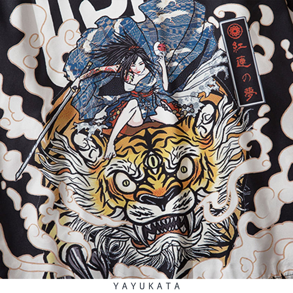 YAYUKATA Kimonos CY3 Tiger Print Kimono