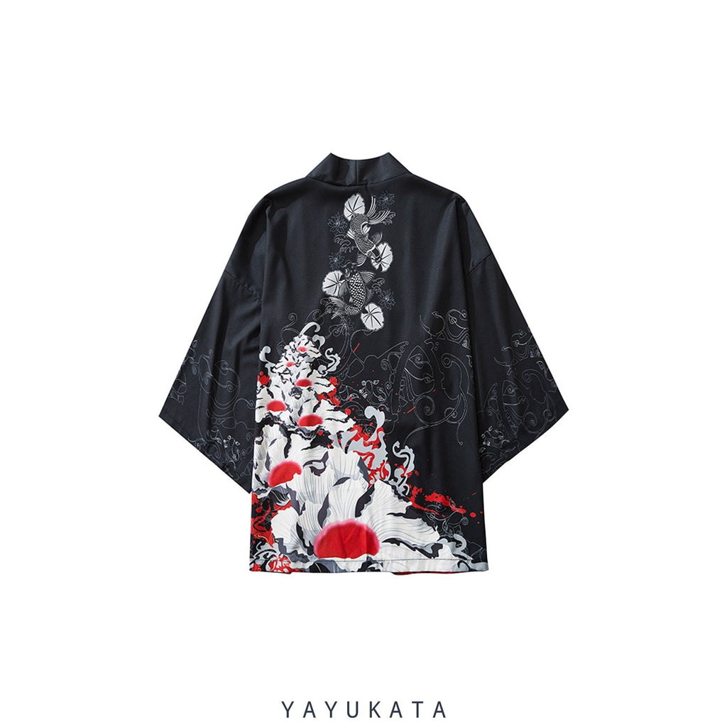 YAYUKATA Kimonos L MK4 Harajuku Koi Print Kimono