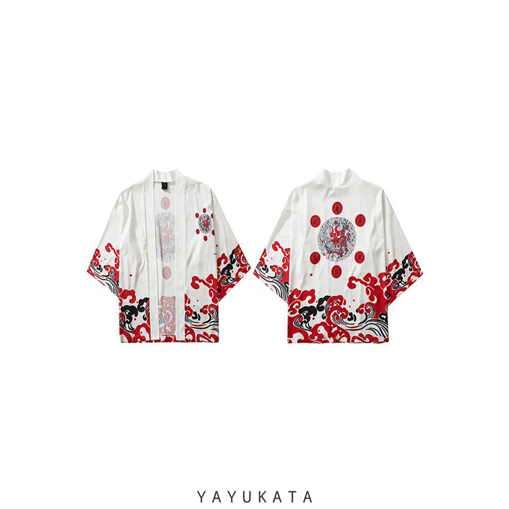 YAYUKATA Kimonos MK1 Japanese Ghost Printed Kimono