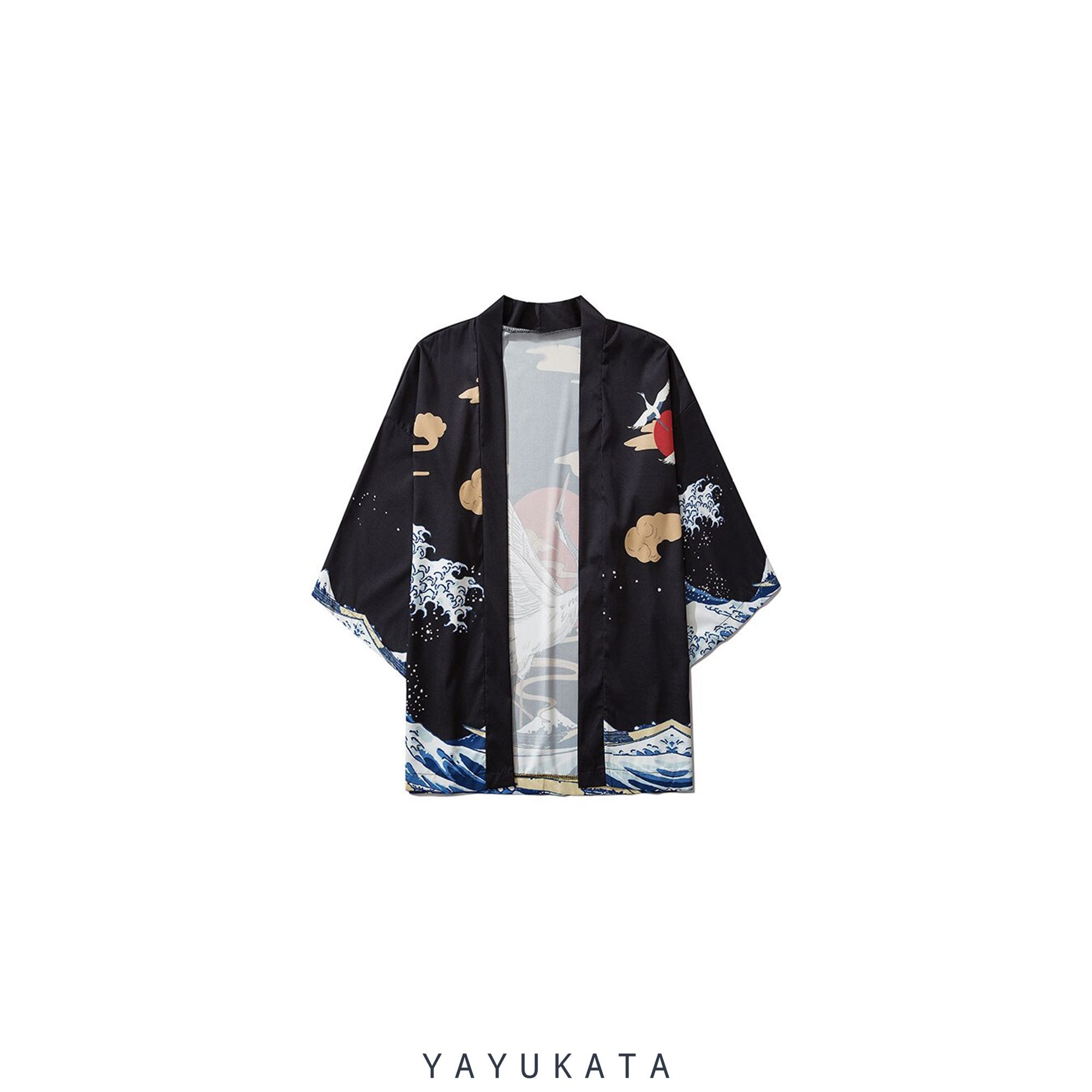 QV9 Japanese Crane Printed Kimono – YAYUKATA