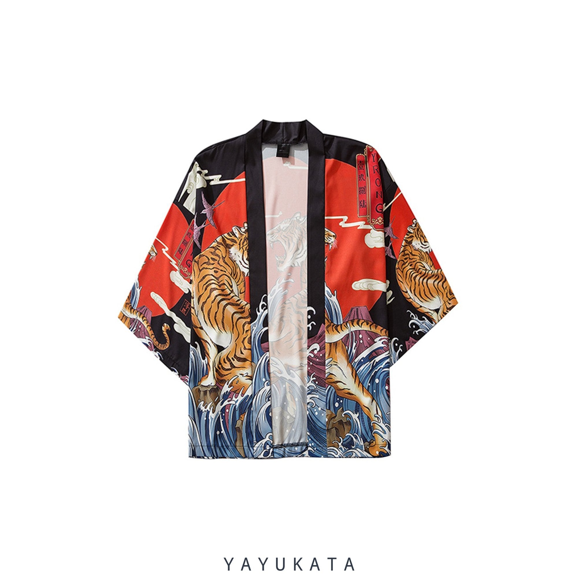 QY7 Harajuku Tiger Print Kimono YAYUKATA