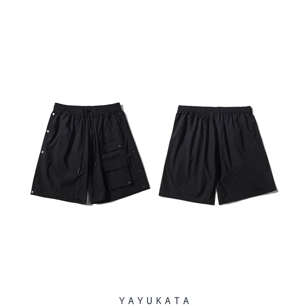 YAYUKATA Pants & Shorts BLACK / M MX1 Loose Multi-Pockets Baggy Shorts