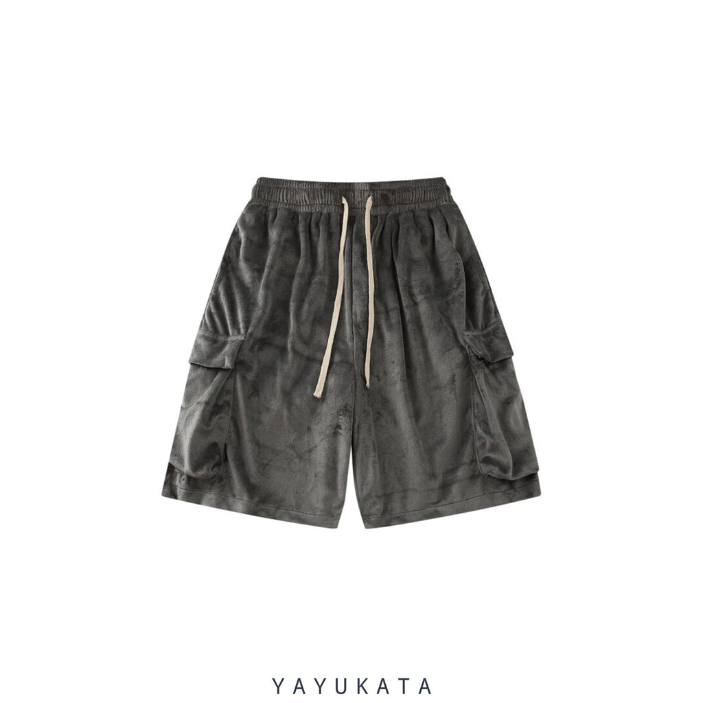 YAYUKATA Pants & Shorts GRAY / L MY6 Loose Velvet Baggy Shorts