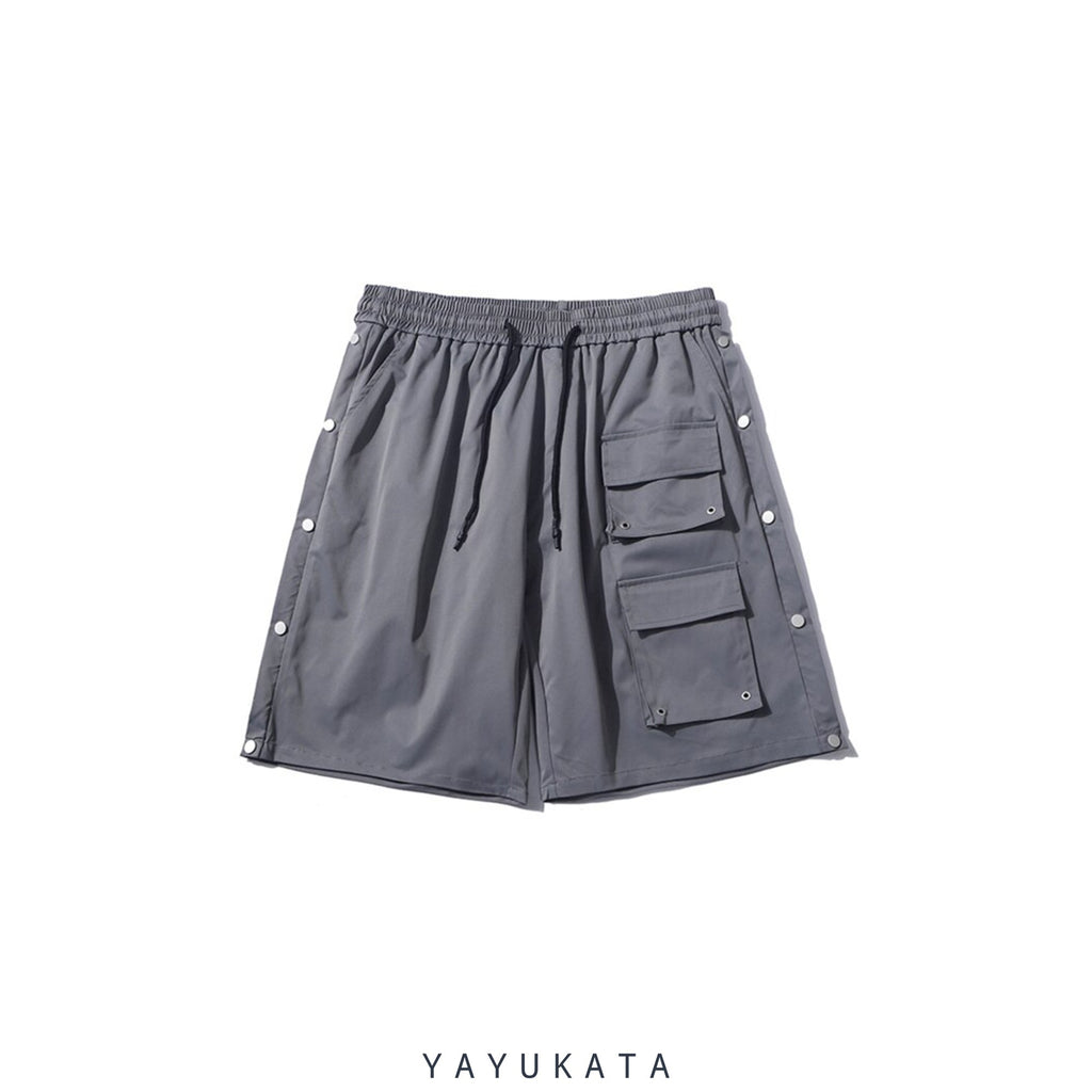 YAYUKATA Pants & Shorts GRAY / XS MX1 Loose Multi-Pockets Baggy Shorts