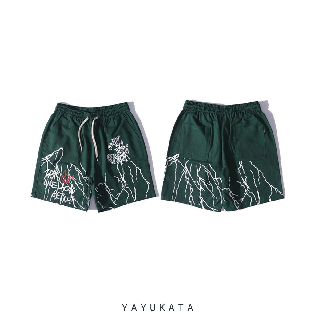 YAYUKATA Pants & Shorts GREEN / XXL YQ0 Casual Streetwear Shorts
