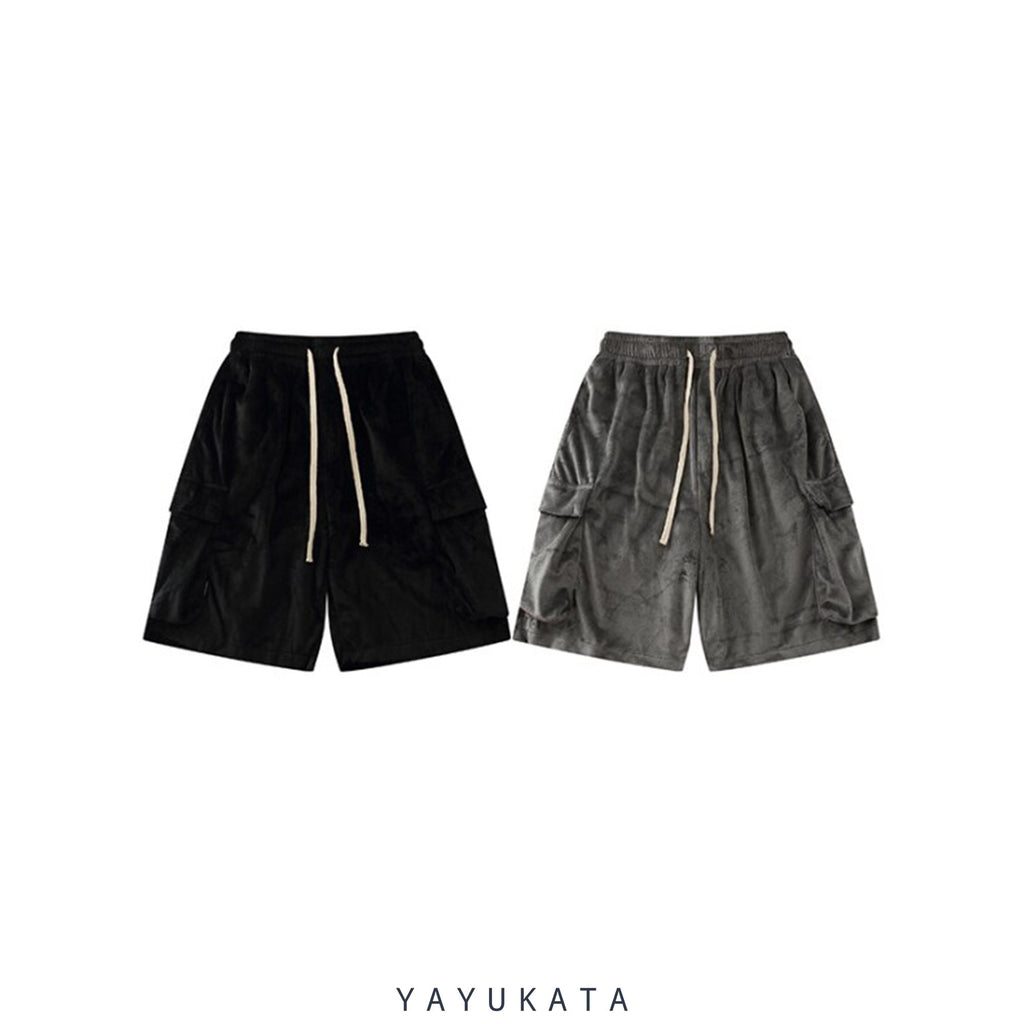 YAYUKATA Pants & Shorts MY6 Loose Velvet Baggy Shorts