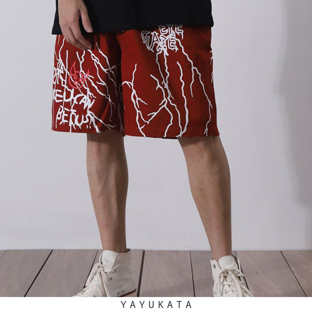 YAYUKATA Pants & Shorts RED / M YQ0 Casual Streetwear Shorts