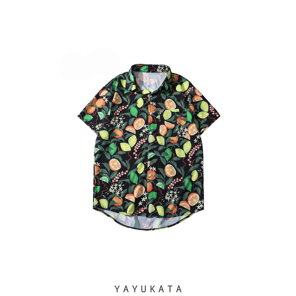 YO6 Casual Printed Beach Shirt