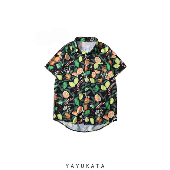 YO6 Casual Printed Beach Shirt