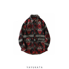 YAYUKATA Shirts RED / L MI1 Vintage Printed Harajuku Shirt