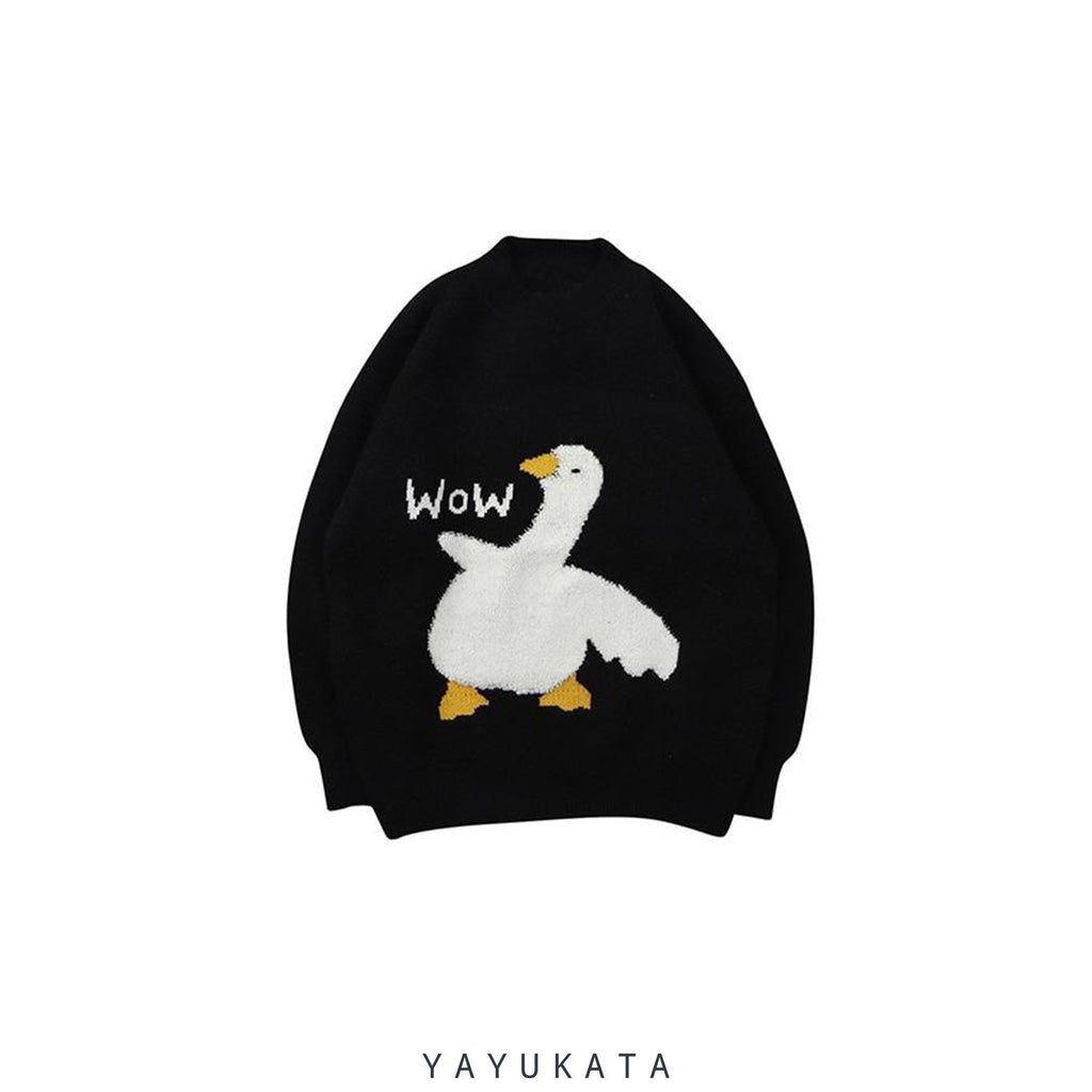 YAYUKATA Sweaters Black / S MC1 Knitted Harajuku Duck Sweater