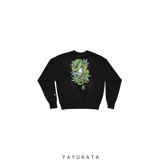YAYUKATA Sweaters Black / S YY8 Champion X YAYUKATA Japanese Snake Sweatshirt