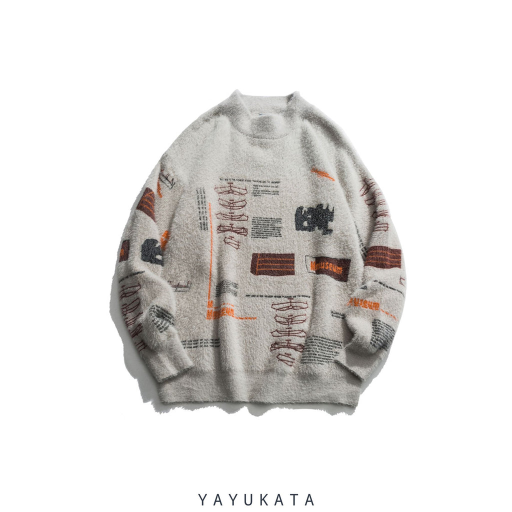 YAYUKATA Sweaters GRAY / XL WJ4 Harajuku Knitwear Sweater