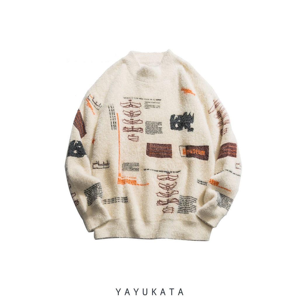 YAYUKATA Sweaters KHAKI / XL WJ4 Harajuku Knitwear Sweater
