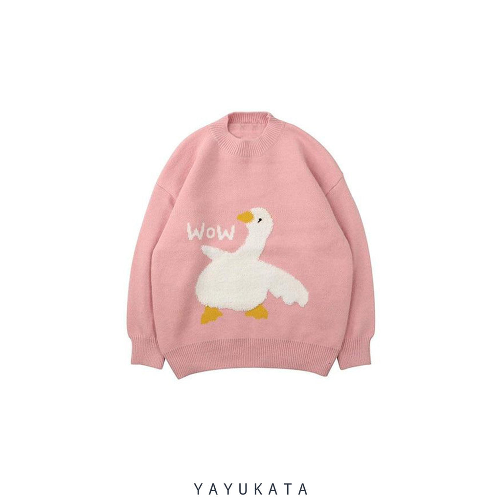 YAYUKATA Sweaters Pink / S MC1 Knitted Harajuku Duck Sweater