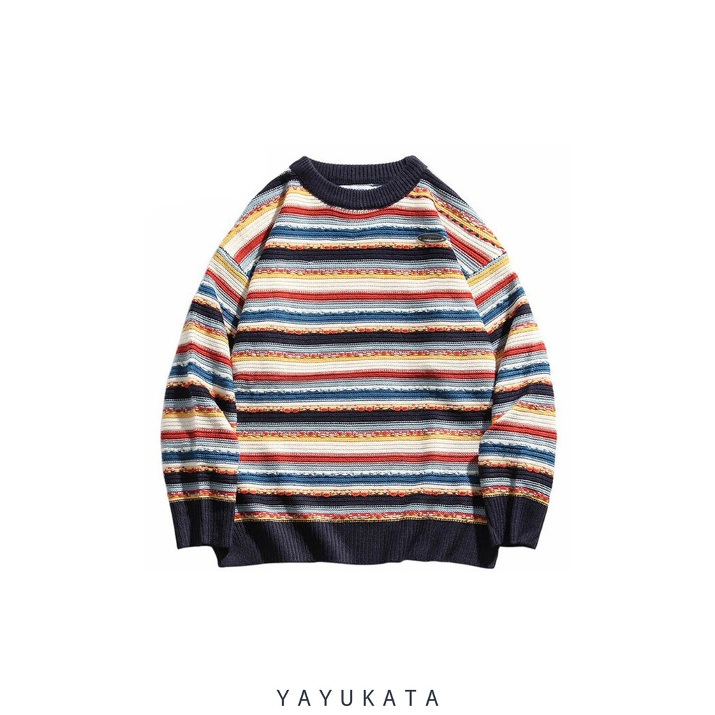 YAYUKATA Sweaters YELLOW / M MI6 Colorful Striped Sweater
