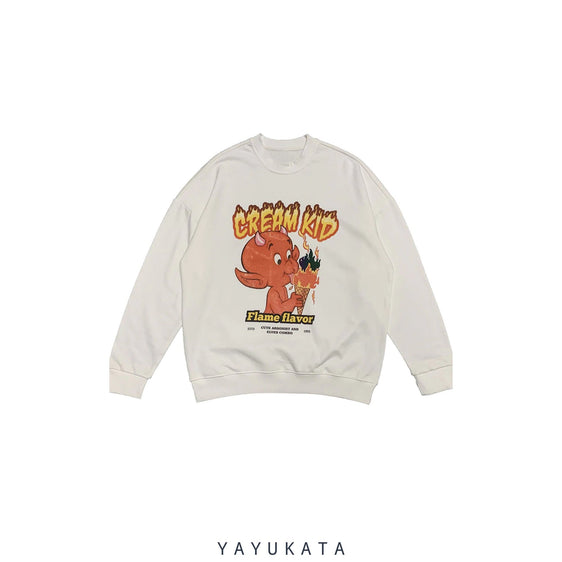 ZG7 Loose "Cream Kid" Printed Harajuku Sweater