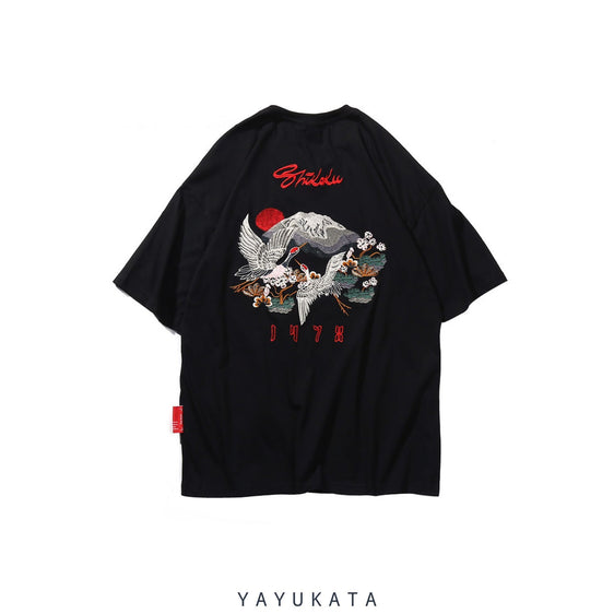 YAYUKATA Tees BLACK / M YQ7 "Soaring Skies" Embroidered Tee