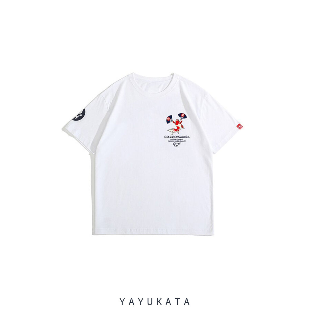 YAYUKATA Tees WHITE / XXL MV3 Koi Printed Cotton Tee