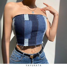 YAYUKATA Tops MU3 Backless Jeans Top